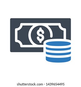 money glyph color vector icon