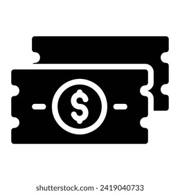 money Glyph Icon Background White