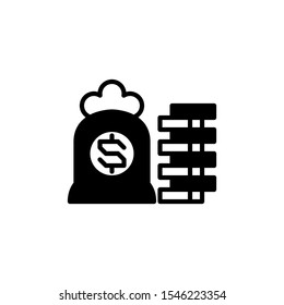 money glyph icon black and white