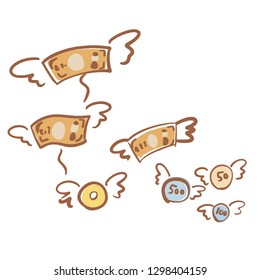 Money goes flying