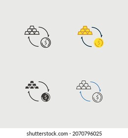 money gold transaction vector icon investment stock