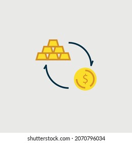 money gold transaction vector icon investment stock
