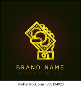 Money golden metallic logo