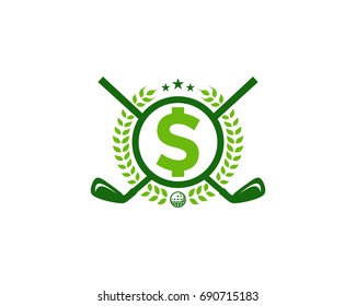 Money Golf Icon Logo Design Element