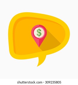 Money GPS icon, vector illustration. Flat design style with long shadow,eps10
