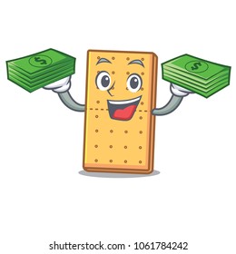 With money graham cookies mascot cartoon