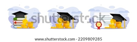 Money grant certificate for education tuition vector or college scholarship professional qualify reimbursement, university study learning cash credit assistance, academic funds fee, graduation budget