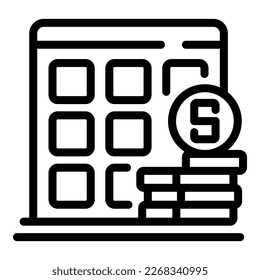 Money grant icon outline vector. Bank business. Support finance