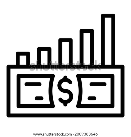 Money graph icon outline vector. Growth chart. Business finance bar