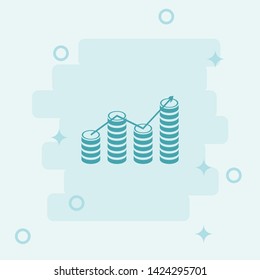 Money Graph Icon. Simple icon, blue colored icon illustration. 