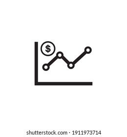 money graph icon symbol sign vector