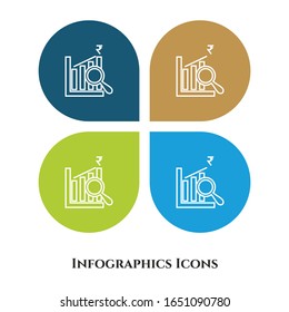 Money Graph Vector Illustration icon for all purpose. Isolated on 4 different backgrounds.