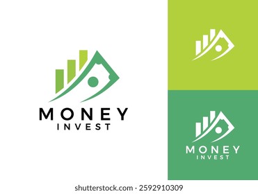 money with graphic finance logo vector design