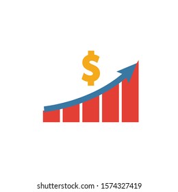 Money Graphic Up flat icon. Colored simple element from medicine collection for infographics, web design and more.