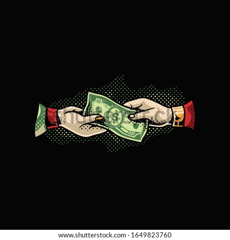 Money gratuities illustration, isolated vector illustration, editable vector graphic