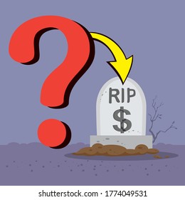 Money Grave Business Dead Money, illustration vector cartoon