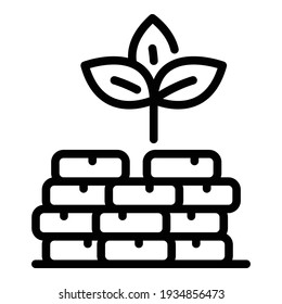 Money grow icon. Outline money grow vector icon for web design isolated on white background