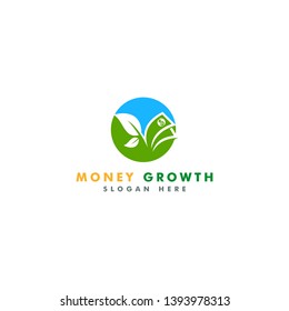 Money Grow logo design for business - vector