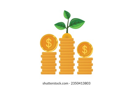 concepto de crecimiento de dinero.sobre fondo blanco.Ilustración de diseño de vectores.