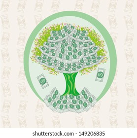 money growing on trees - abstract card 