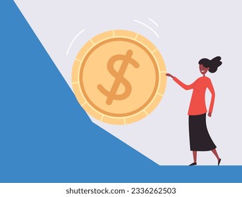 Money growth cash economy income increase concept. Vector graphic design illustration