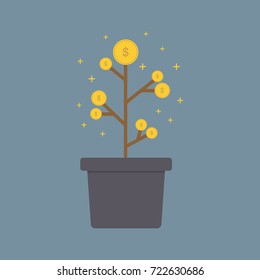 money growth concept vector design illustration