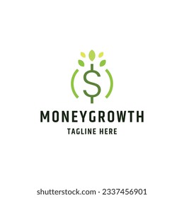 Money growth finance investment logo icon design template flat vector