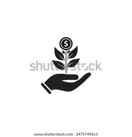 money growth graph icon in hand