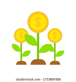 Money growth icon, illustration vector. suitable for many purposes.