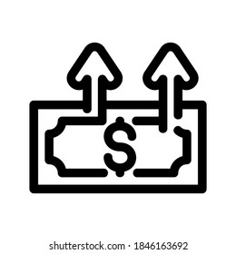 money growth icon or logo isolated sign symbol vector illustration - high quality black style vector icons

