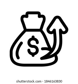 money growth icon or logo isolated sign symbol vector illustration - high quality black style vector icons
