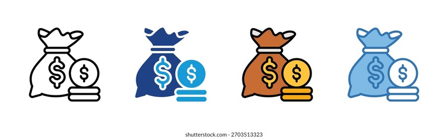 Conjunto de iconos de crecimiento de dinero colección de estilo múltiple