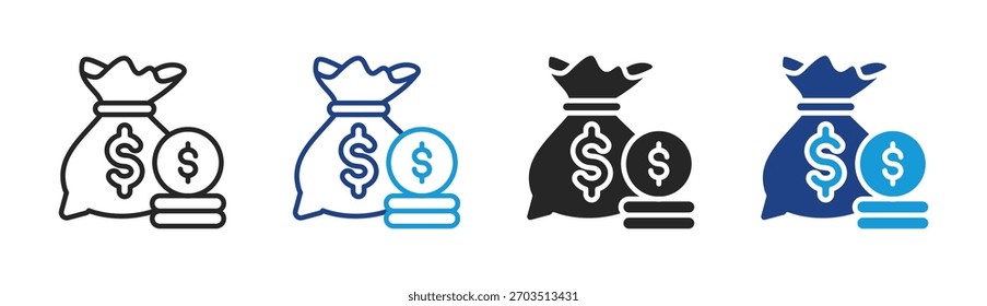 Geld Wachstum Symbol setzen mehrere Stil Sammlung
