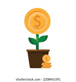 Money growth icon. subtable to place on finance, business etc.