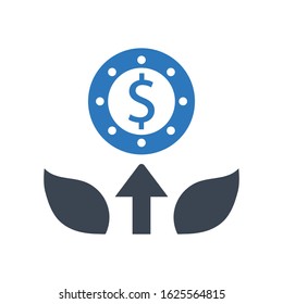 Money growth icon. vector graphics