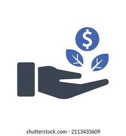 Money growth icon, Vector graphics