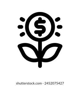 money growth icon. vector line icon for your website, mobile, presentation, and logo design.