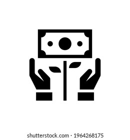 money growth icon in vector. Logotype