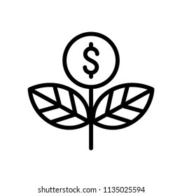 Money growth. Line vector. Isolate on white background.