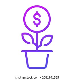 money growth outline icon, business and finance icon.