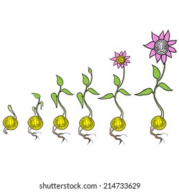 money growth progress. vector illustration