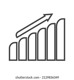 
money growth promotion icon, marketing progress, vector illustration on white background. Graphic Icon