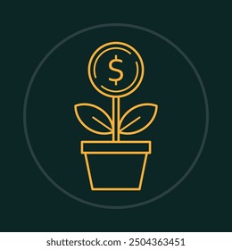 Money growth trendy icon abstract experienced vector illustration colorful artwork design.eps