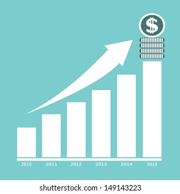 Money growth ,Vector cartoon business