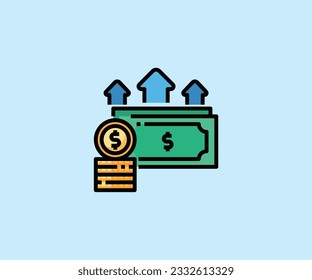 money growth vector icon design