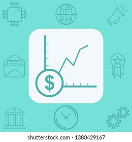Money growth vector icon sign symbol