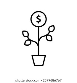 money growth vector icon', vector simple illustration for web and app..eps

