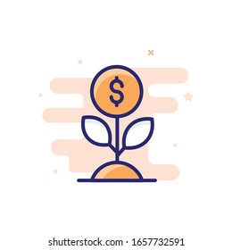 Money Growth Vector illustrator with color full background. 