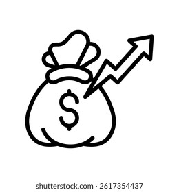 Money Growth Vector outline icon. Eps10 file 