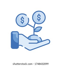 Money Growth Vector Style illustration. Filled Outline Icon. EPS 10